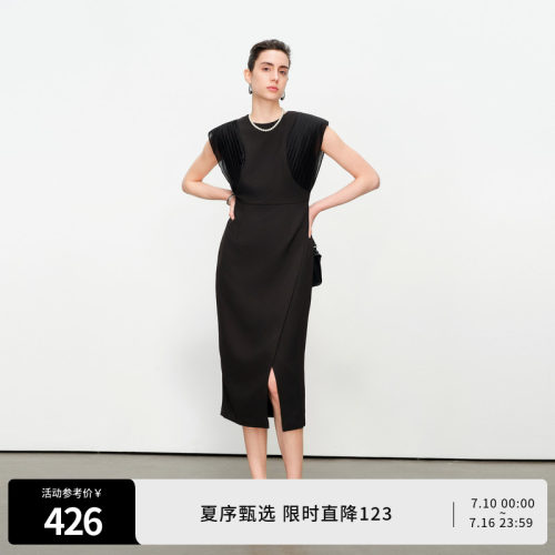 黑色无袖连衣裙