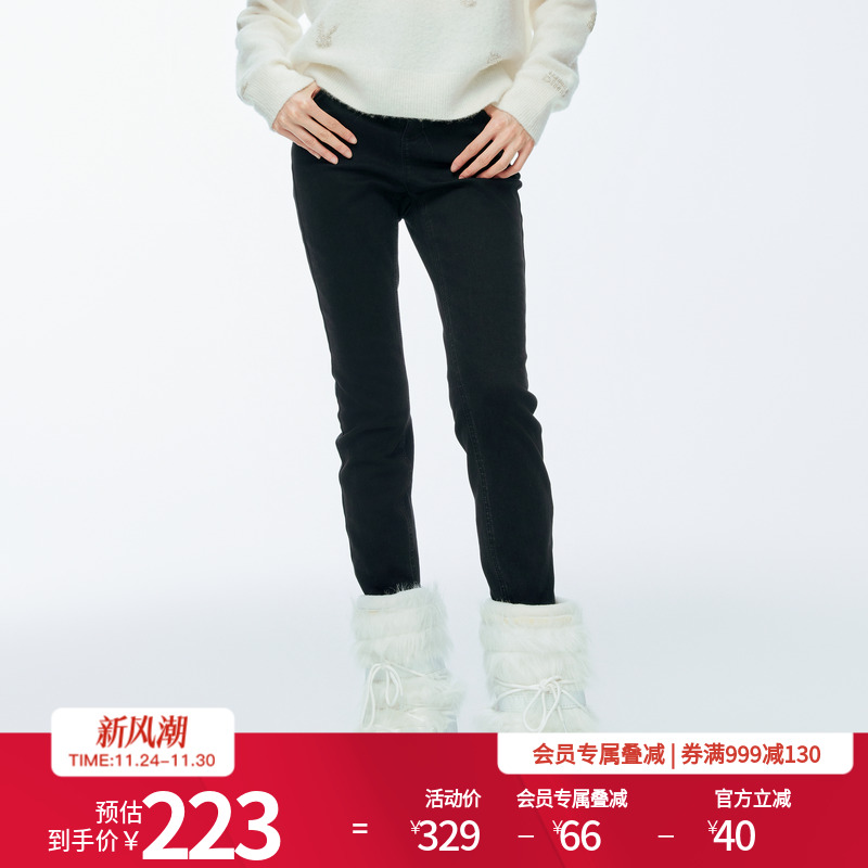 2025年春季新品黑丹宁小脚裤