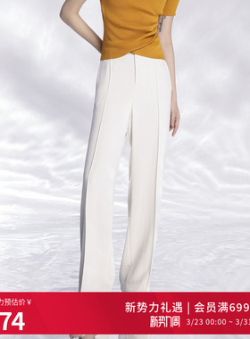 婉甸2025夏季新品沙米色阔腿裤1242P16YT3