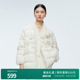 国风羽绒服1244D43DM5 米白提花水貂毛新中式 婉甸2025年冬季 新品