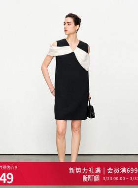 婉甸2025夏季新品黑白拼接连衣裙1242N18JH2