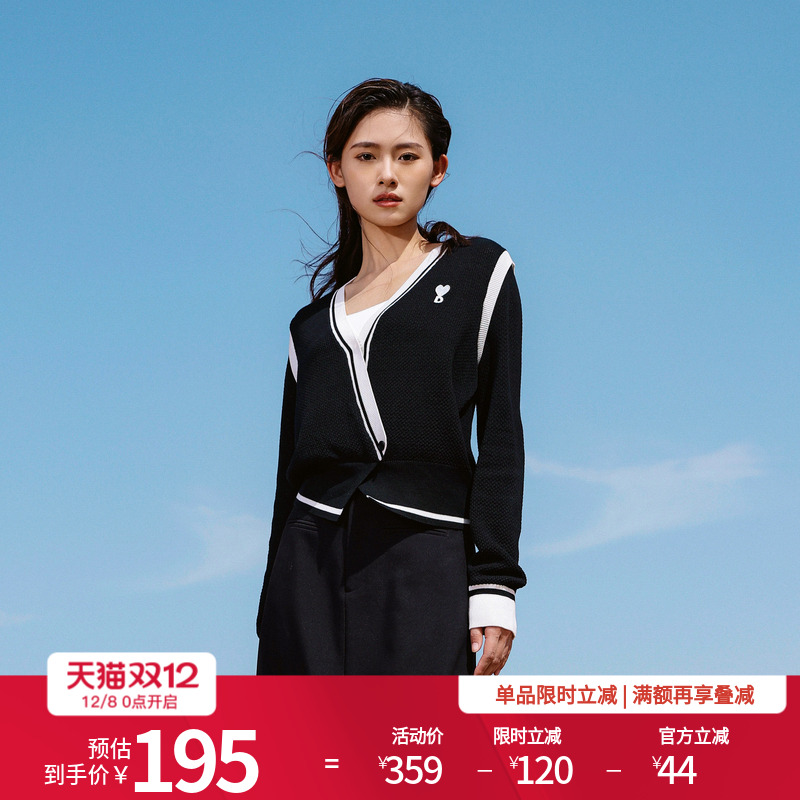 婉甸黑色毛织套头衫针织衫