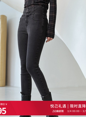 婉甸秋季灰长裤铅笔裤立体裁剪长裤1234X04RX2YX