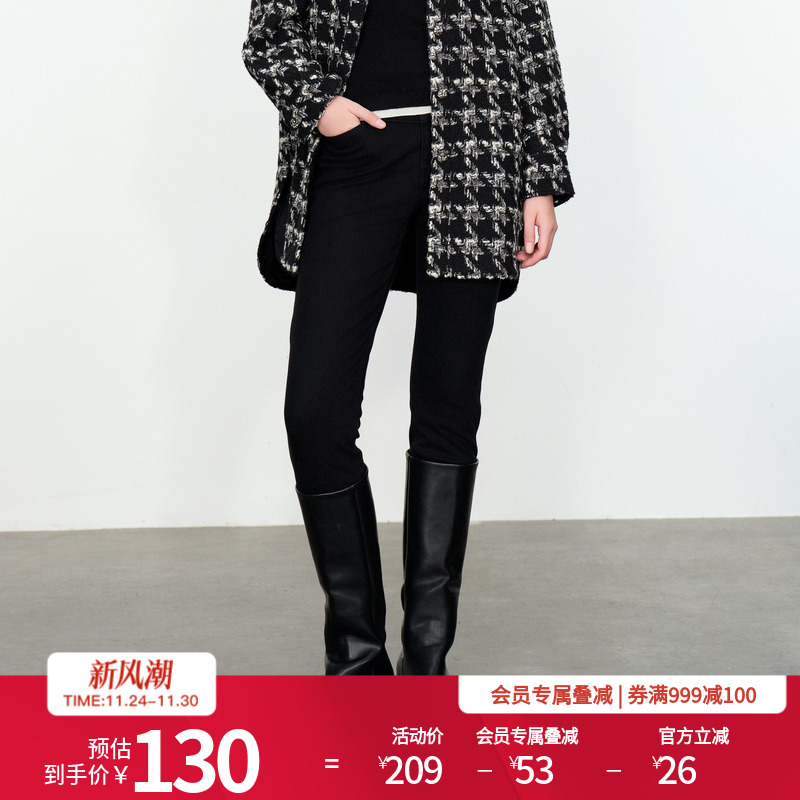 婉甸硬核黑丹宁棉裤