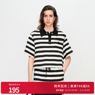 T恤1242T10SX2 航海系条纹短袖 婉甸2025夏季 新品