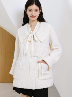 【20点直播秒杀开价】婉甸粗花呢中长款外套H型流苏1234E13RJ3