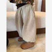 一体绒加厚运动卫裤 韩范男女童加绒裤 儿童宝宝韩版 冬季 子2025新款