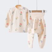 长裤 高腰大PP裤 秋冬保暖莫代尔棉舒绒女宝宝秋衣秋裤 婴儿内衣套装