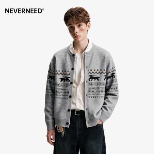 NEVERNEED费尔岛提花毛衣男女
