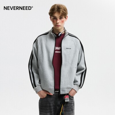 NEVERNEED字母刺绣卫衣男女秋季