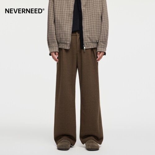 NEVERNEED羊毛垂感加休闲西裤男