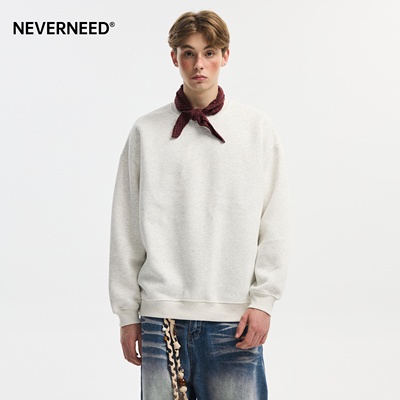 NEVERNEED400g重磅圆领卫衣男