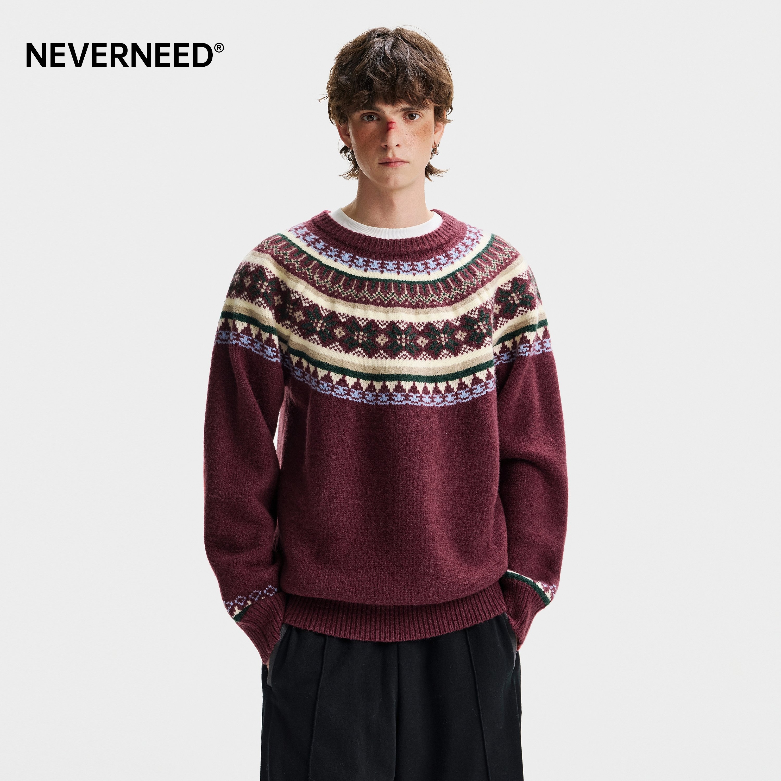 NEVERNEED费尔岛毛衣男女