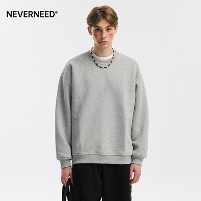 NEVERNEED400g重磅圆领卫衣男