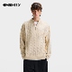 NEVERNEED老钱风半拉链立领麻花毛衣男女冬季 慵懒风情侣针织毛衫