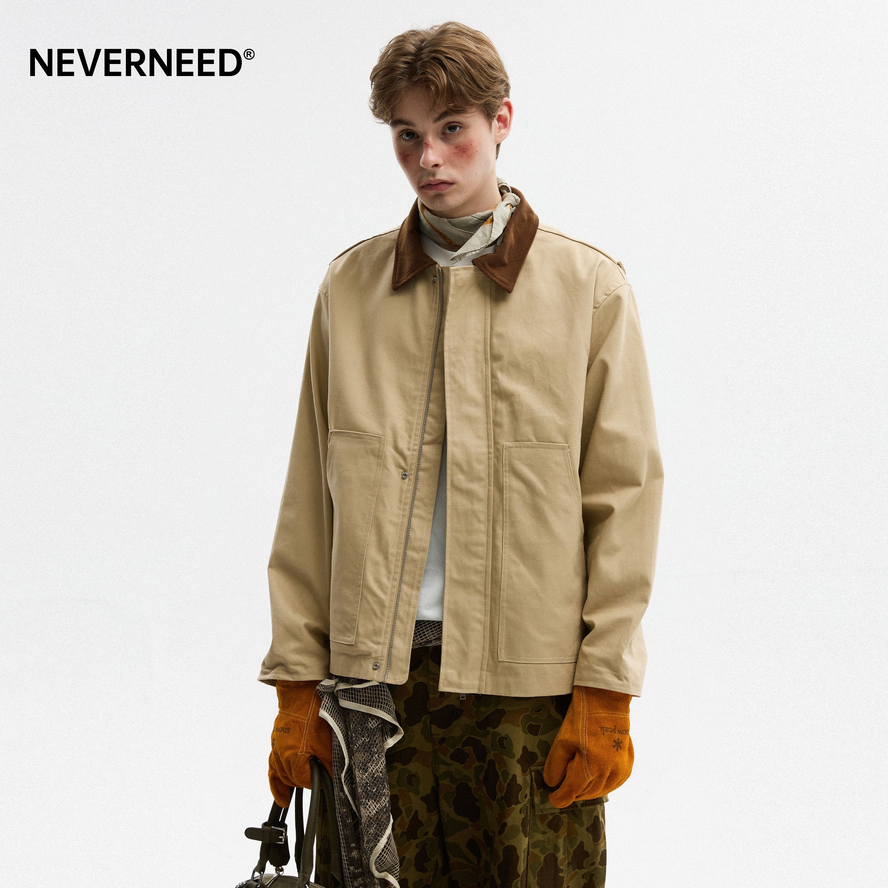 NEVERNEED底特律翻领外套男女图片