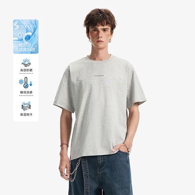 NEVERNEED美式复古短袖T恤男女夏