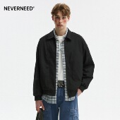 解构拼接飞行员翻领夹克 外套男女秋季 NEVERNEED美式 cleanfit短款