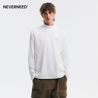 NEVERNEED半高领德绒长袖T恤男女