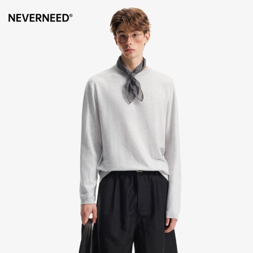 NEVERNEED绵羊毛圆领毛衣男女