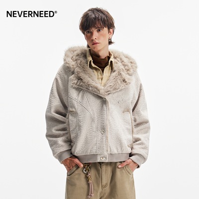 700g仿兔毛短款座山雕棉服男冬季