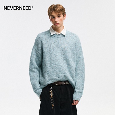NEVERNEED圈圈纱套头针织衫
