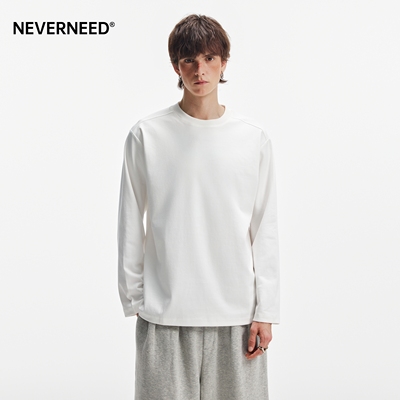 NEVERNEED240g重磅长袖T恤男