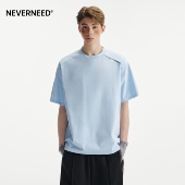 cleanfit宽松半袖 美式 上衣潮 T恤男女夏季 NEVERNEED索罗娜解构短袖