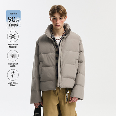 NEVERNEED立领短款羽绒服男
