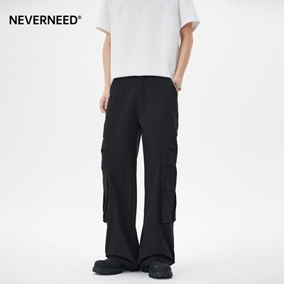 NEVERNEED美式口袋伞兵工装裤男