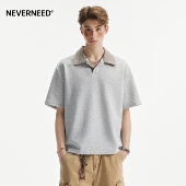 复古老钱风休闲短袖 美式 T恤潮 男女夏季 NEVERNEED拼接千鸟格polo衫