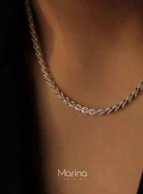 意大利波光粼粼基础素链 凤尾项链裸链锁骨链通体S925纯银可调节