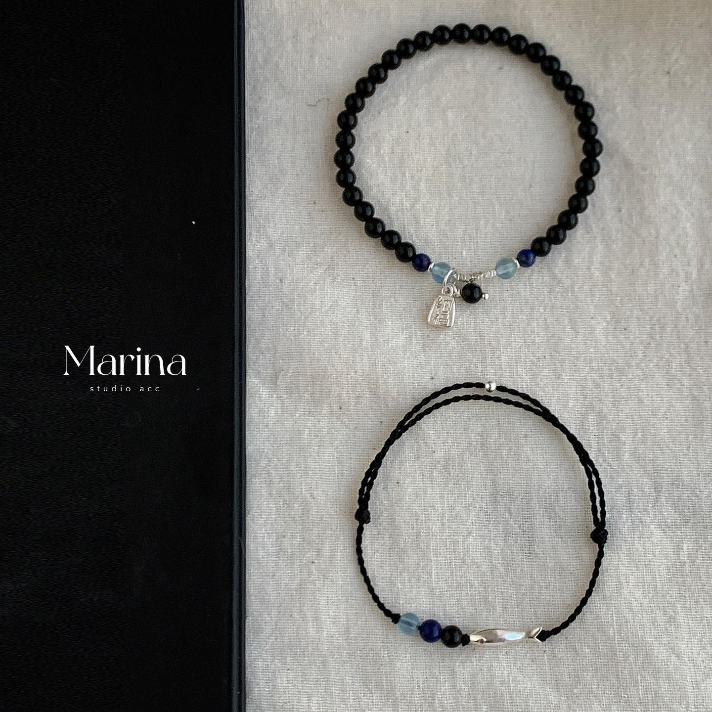 好运锦鲤｜天然黑曜石海蓝宝招财纳福小鱼手串手绳手工制作925银,饰品/流行首饰/时尚饰品新,手链,淘宝优惠券,粉丝福利购,淘宝优惠卷