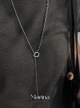 多种戴法｜复古ot扣拼接蛇骨链长款项链冷淡风小众高级感ins女