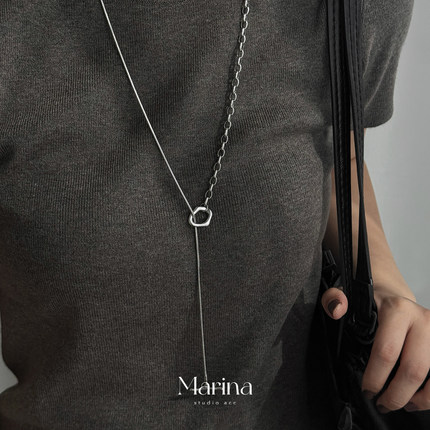 多种戴法｜复古ot扣拼接蛇骨链长款项链冷淡风小众高级感ins女