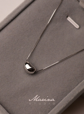 Marina 925纯银相思豆银豆豆项链锁骨链简约气质chic冷淡风百搭女