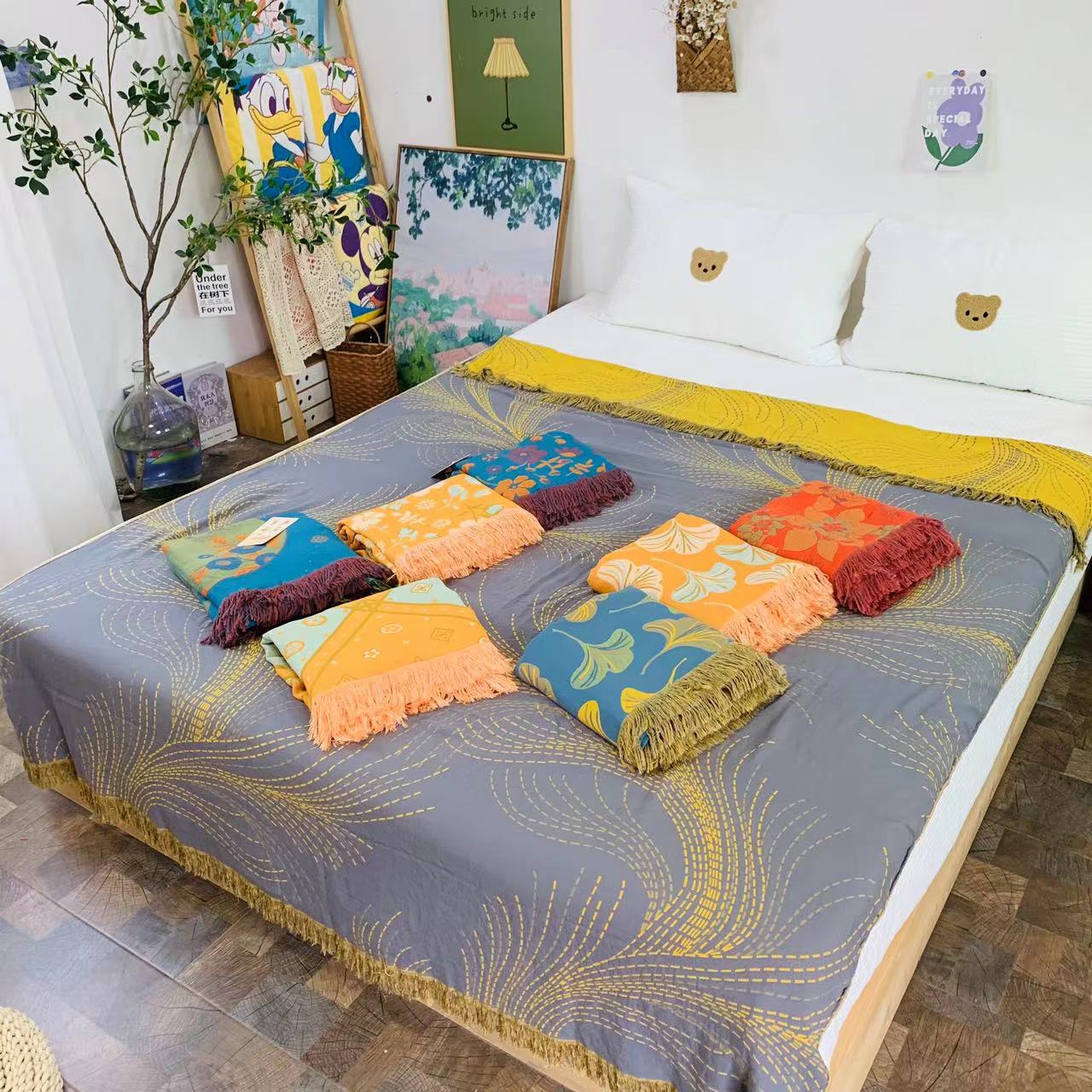 單人多功能空調毯床尾巾