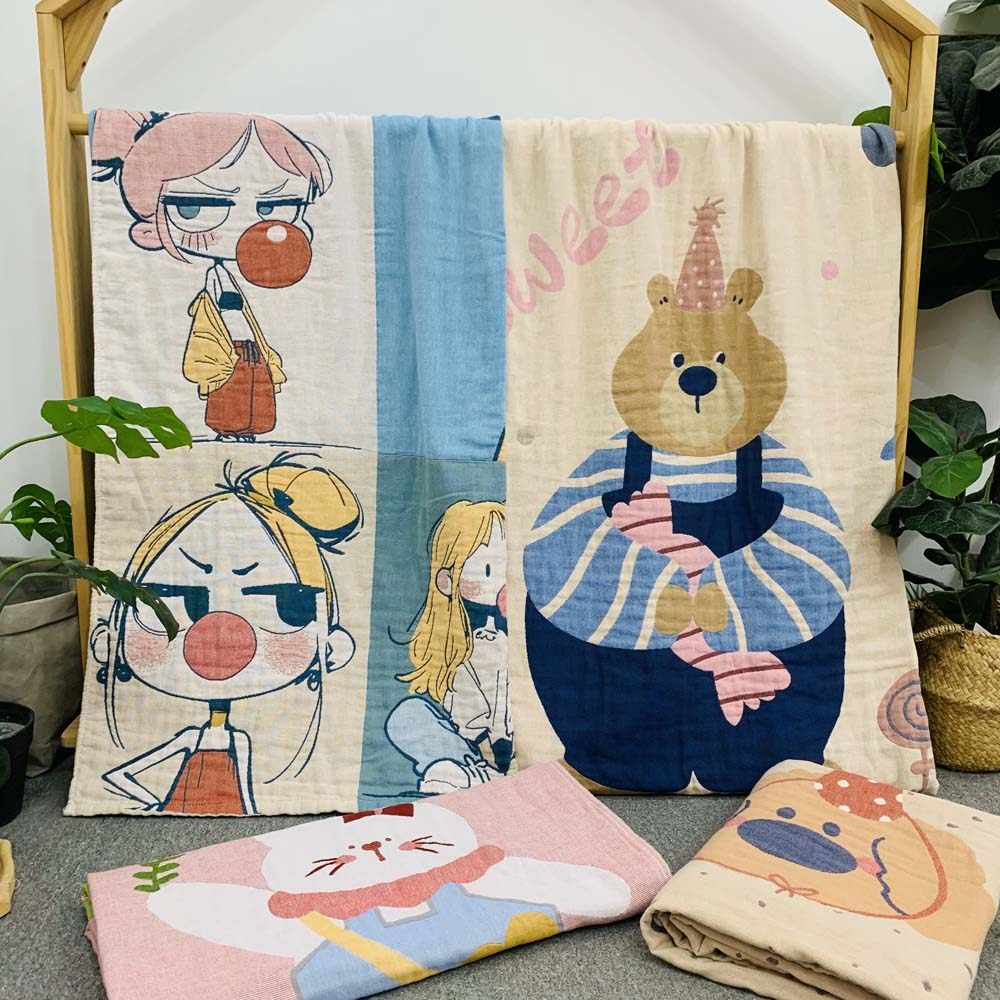 純棉水洗紗布多功能浴巾