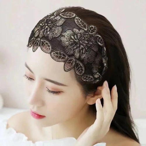 刺绣宽边发箍女2025新款妈妈时尚洋气薄款压发发卡头箍遮白发头饰