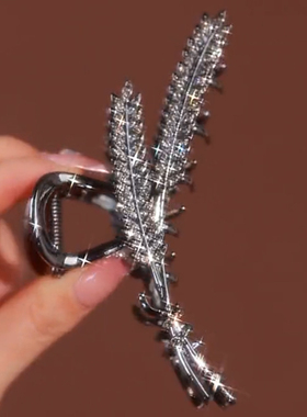 优雅高穗发夹女后脑勺闪钻夹子头饰发卡2026年新款鲨鱼夹麦穗抓夹