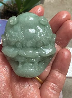 霸气正品东陵玉鬼头绿色晴水平安皮带扣腰带扣男女腰佩挂件