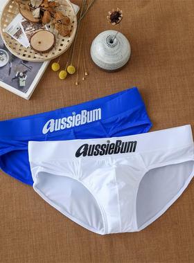 aussiebum潮男士内裤三角低腰U凸囊袋牛奶丝性感纯色学生运动彩虹