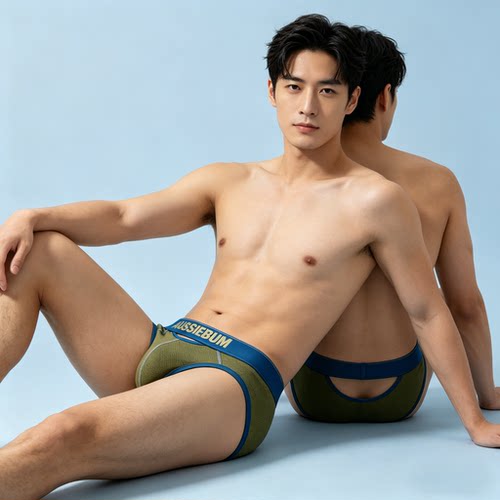 低腰网孔前后镂空三角裤