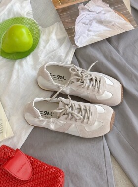 S-GOOL2026新软底拼接鸳鸯双带芭蕾百搭休闲绿色阿甘女小众德训鞋