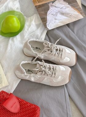 S-GOOL2026新软底拼接鸳鸯双带芭蕾百搭休闲绿色阿甘女小众德训鞋