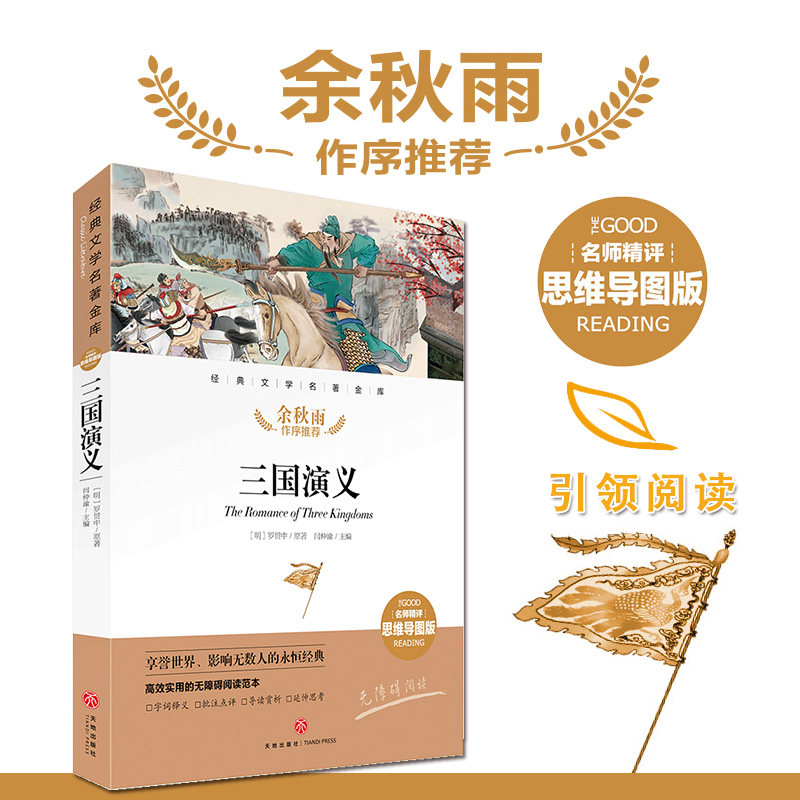 三国演义/经典文学名著金库:名师精评思维导图版 经典儿童文学书籍 初中语文课外书 四大名著正版图书 天地出版社