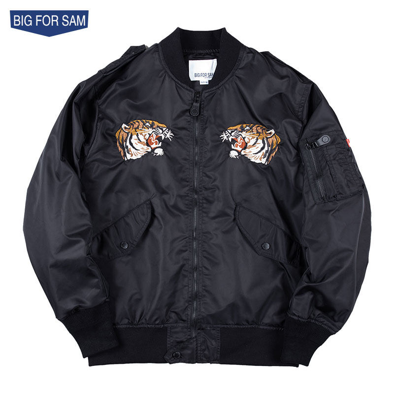 BIG FOR SAM秋季MA1飞行员夹克男潮牌横须贺刺锈情侣棒球服外套
