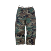 BIGFORSAM美式 宽松直筒休闲裤 复古水洗做旧M65迷彩伞兵工装 长裤