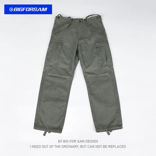 男直筒宽松多袋M65军裤 裤 复古休闲工装 BIGFORSAM重磅做旧洗水美式