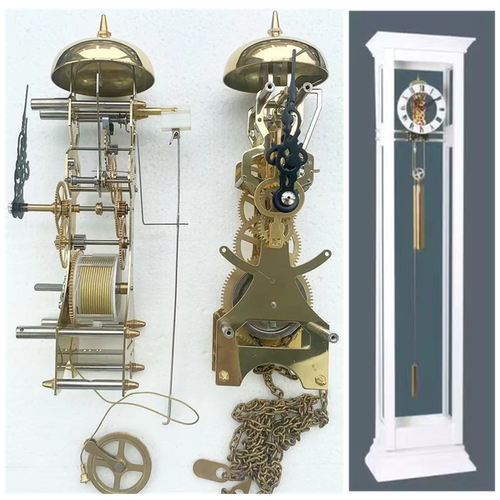 北极星机械拉绳重锤透视落地钟